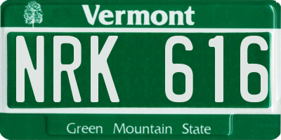 VT license plate NRK616