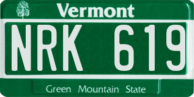 VT license plate NRK619