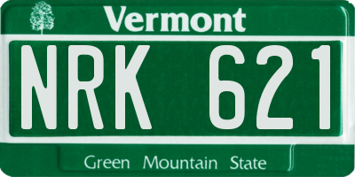 VT license plate NRK621