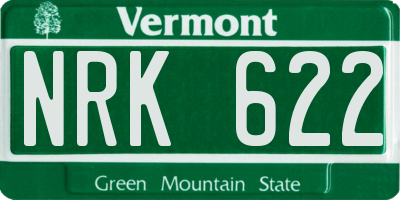 VT license plate NRK622