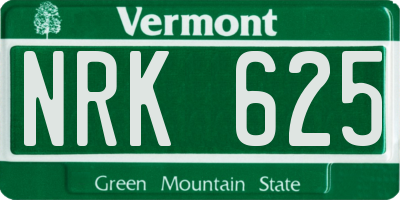 VT license plate NRK625