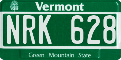 VT license plate NRK628