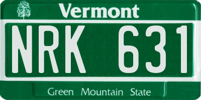 VT license plate NRK631