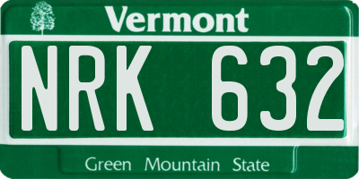 VT license plate NRK632