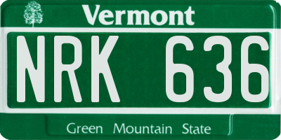 VT license plate NRK636