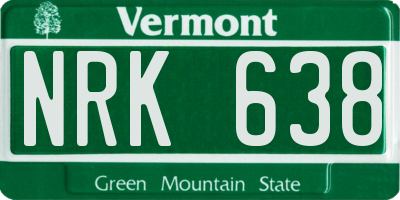 VT license plate NRK638