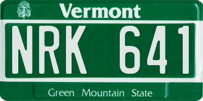 VT license plate NRK641