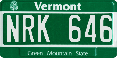 VT license plate NRK646