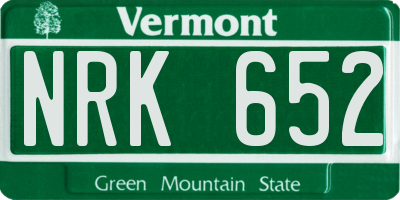 VT license plate NRK652