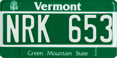 VT license plate NRK653
