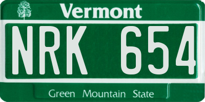 VT license plate NRK654