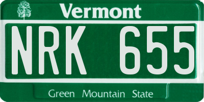 VT license plate NRK655