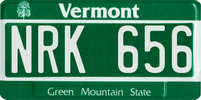 VT license plate NRK656