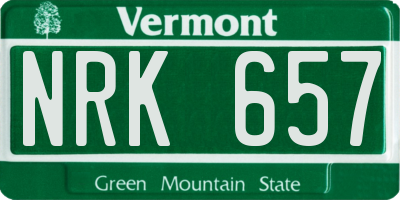 VT license plate NRK657