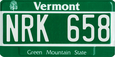 VT license plate NRK658