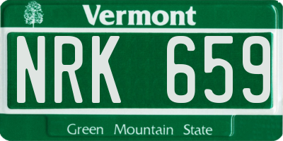 VT license plate NRK659