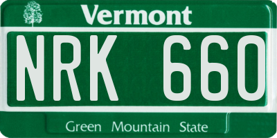 VT license plate NRK660