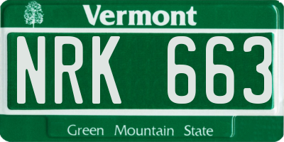VT license plate NRK663