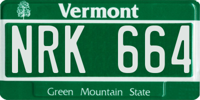VT license plate NRK664