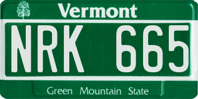 VT license plate NRK665