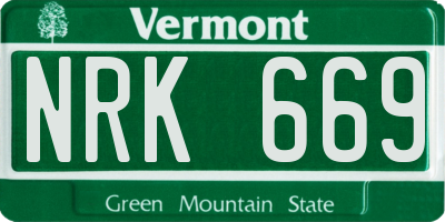 VT license plate NRK669