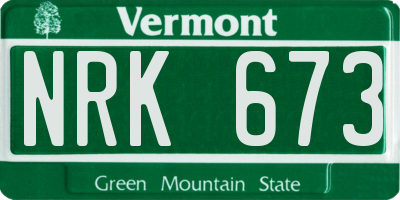 VT license plate NRK673