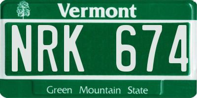 VT license plate NRK674