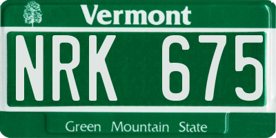 VT license plate NRK675