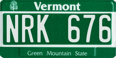 VT license plate NRK676