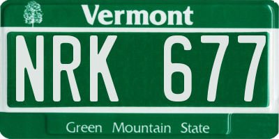 VT license plate NRK677