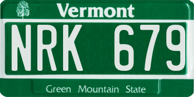 VT license plate NRK679
