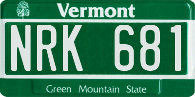 VT license plate NRK681