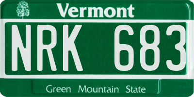 VT license plate NRK683