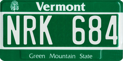 VT license plate NRK684