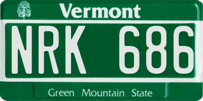 VT license plate NRK686