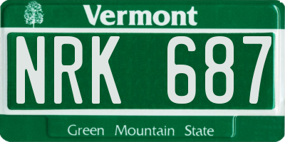 VT license plate NRK687