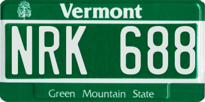 VT license plate NRK688