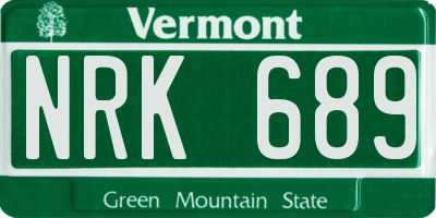 VT license plate NRK689
