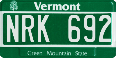 VT license plate NRK692