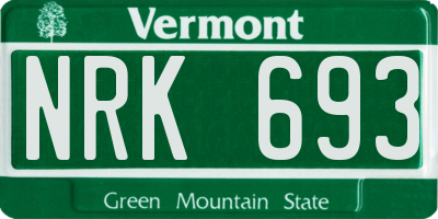 VT license plate NRK693