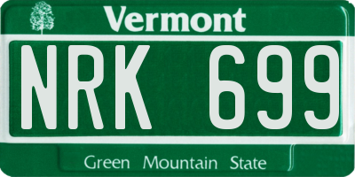 VT license plate NRK699