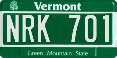 VT license plate NRK701