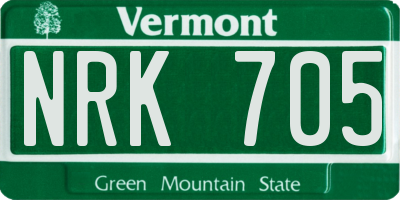 VT license plate NRK705
