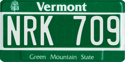 VT license plate NRK709