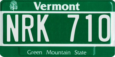 VT license plate NRK710