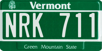 VT license plate NRK711