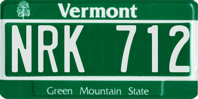 VT license plate NRK712