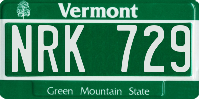VT license plate NRK729