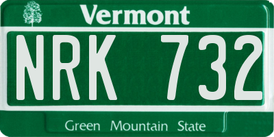 VT license plate NRK732