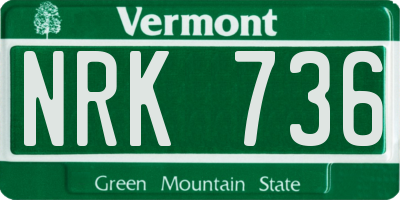 VT license plate NRK736